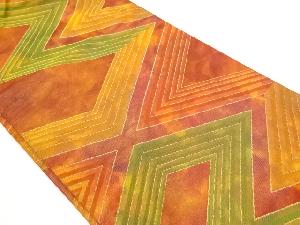 リサイクル　変わり松皮菱模様名古屋帯